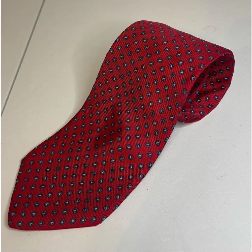 Bert Pulitzer Mens Neck Tie Necktie Silk with Geometric Design USA Made